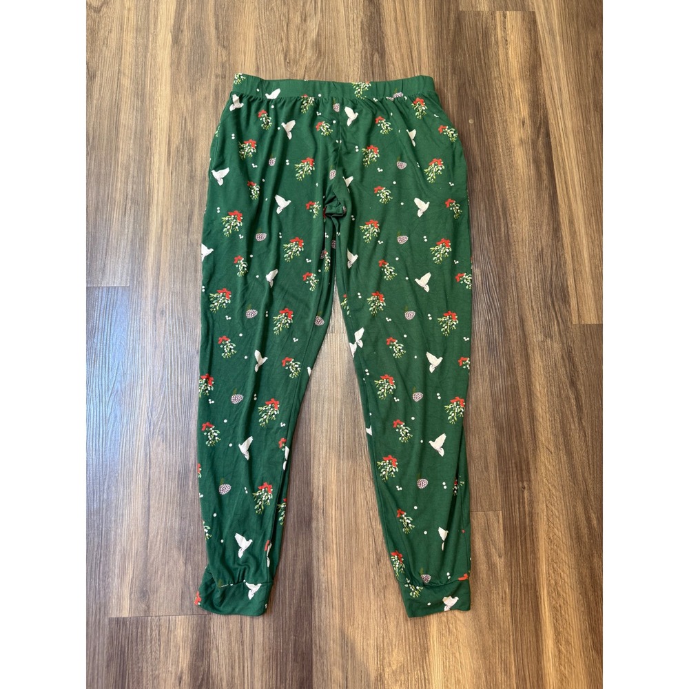 Women’s Green Floral & Dove Print Pajama Pants